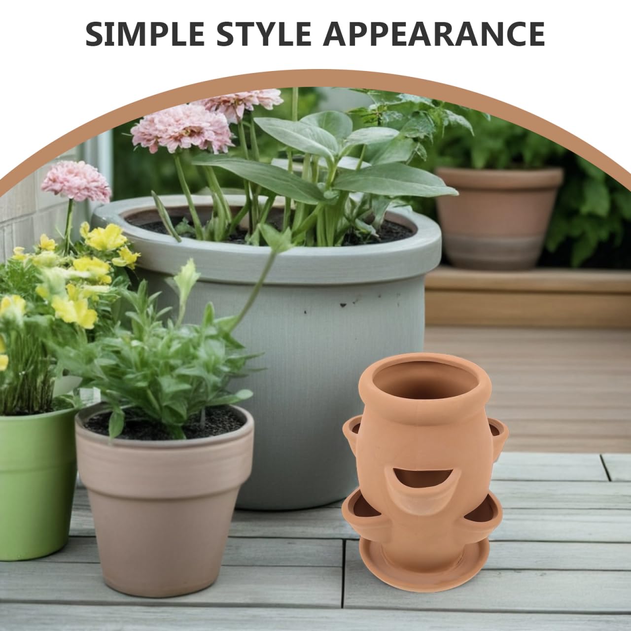 CAXUSD Ceramic Strawberry Tower Planter Pot with Multi Mini Pockets for Succulents and Small Plants Lightweight Indoor Outdoor Decorative Garden Flower Container 5.91X7.48X5.91 Inches
