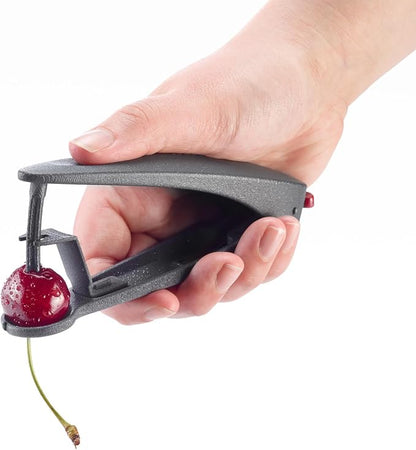 Westmark Cherry Pitter Tool “Kerni” Black Edition – Award-Winning Cherry Stoner, Heavy-Duty Aluminum Cherry Pit Remover, Ergonomic Seed Remover for Fresh Cherries, Dishwasher Safe, Special Coating