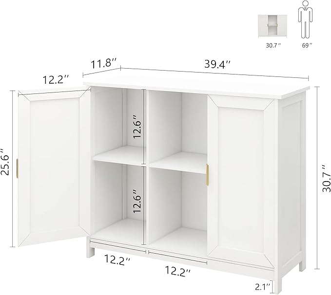 TaoHFE White Buffet Cabinet