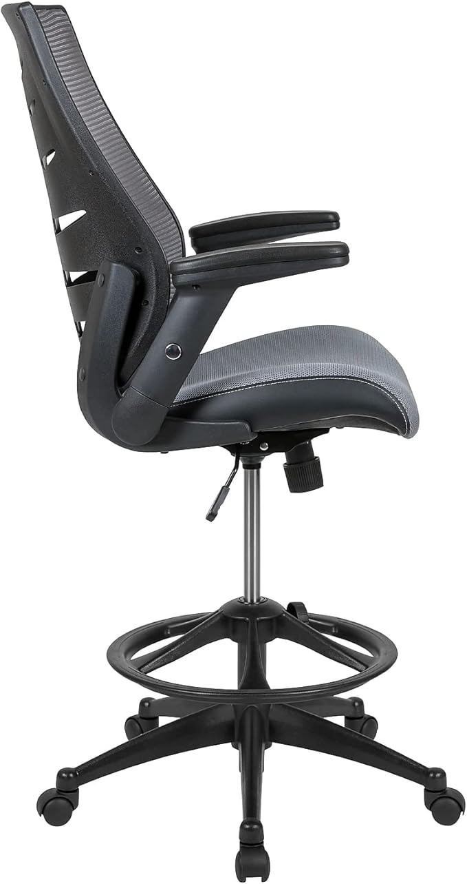 Flash Furniture Kale High Back Dark Gray Mesh Spine-Back Ergonomic Drafting