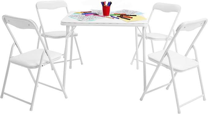 Flash Furniture Mindy Kids 5-Piece Folding Square Table and Chairs Set