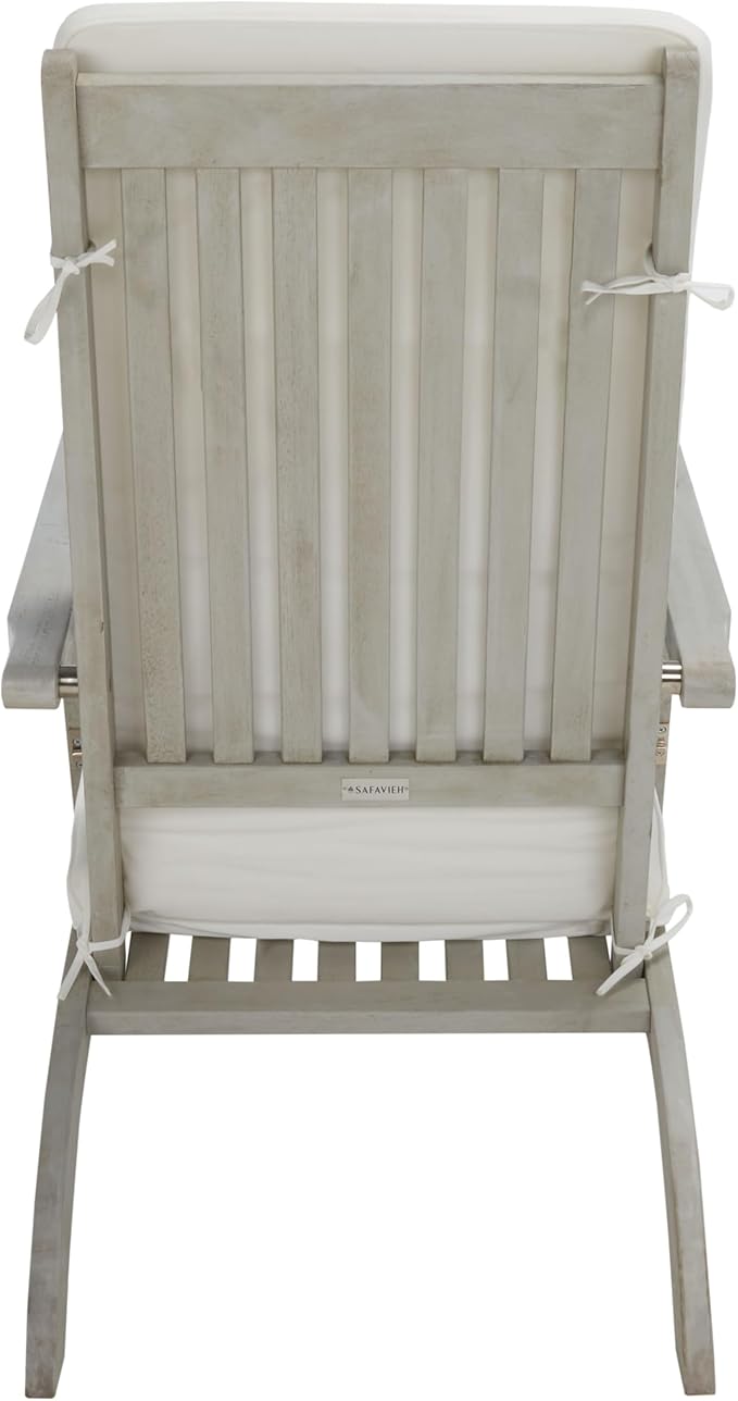 SAFAVIEH Outdoor Collection Palmdale Grey Solid Wood/Beige Cushion
