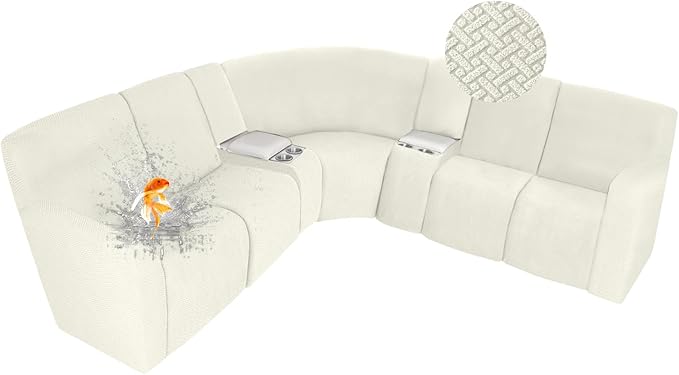 ALIECOM 100% Waterproof Recliner Sectional Couch Covers L Shape Stretch Corner