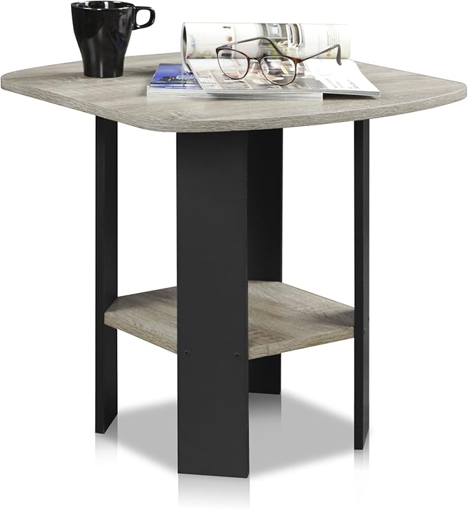 Furinno SIMPLE DESIGN Side Table, 2-Tier Modern End Table
