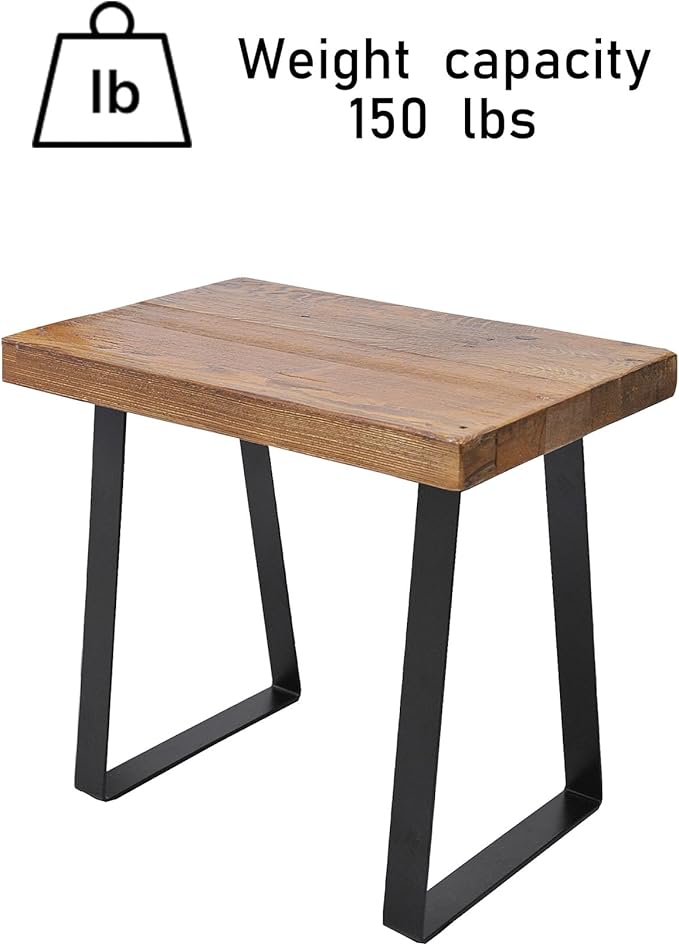 Home Soft Things Natural Old Pine Wood Rectangle Entryway Bench, Sturdy Hand