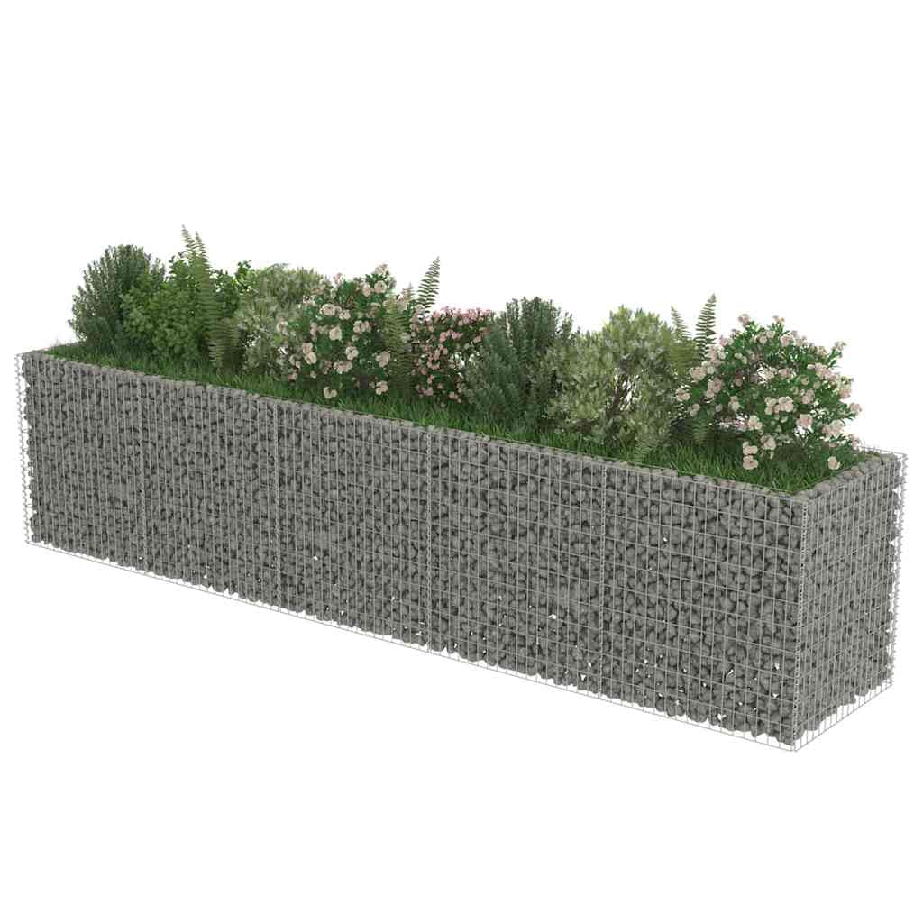 SKM Gabion Raised Bed Silver Galvanized Steel,Silver (Weight 112.66KG)