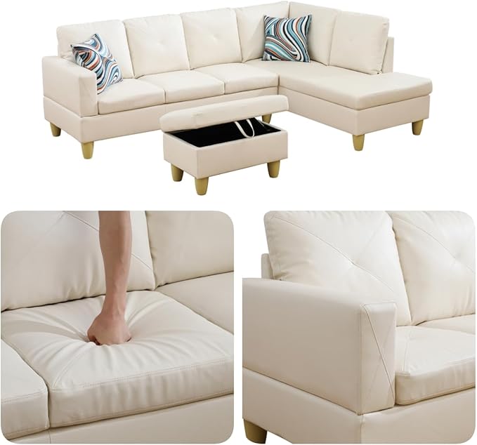 97.5" L Shaped Couch Set, Modular Sectional Couches