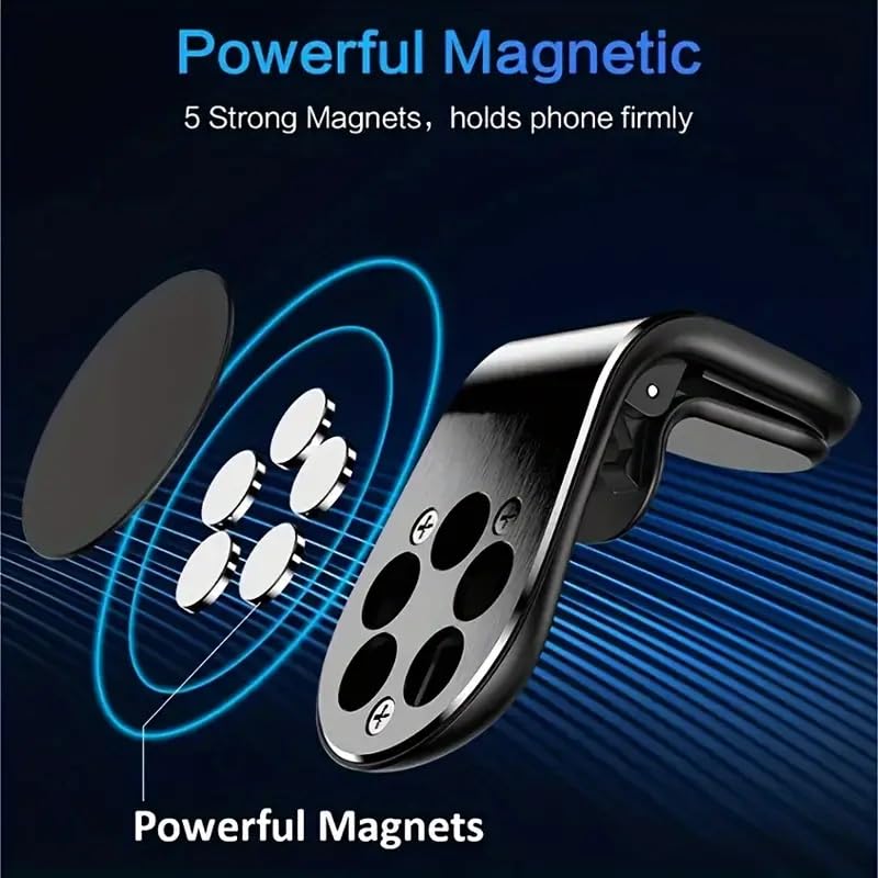 MagMount, Magnetic Phone Holder for Car, Car Phone Holder with Magnetic Metal Plate Securely Clips to Air Vent, Universal Magnetic Phone Mount for Car, Car Accessories,Black