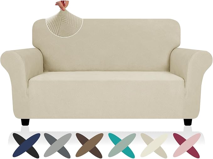 ZNSAYOTX Super Stretch Loveseat Covers, New Striped Love Seat Slipcover