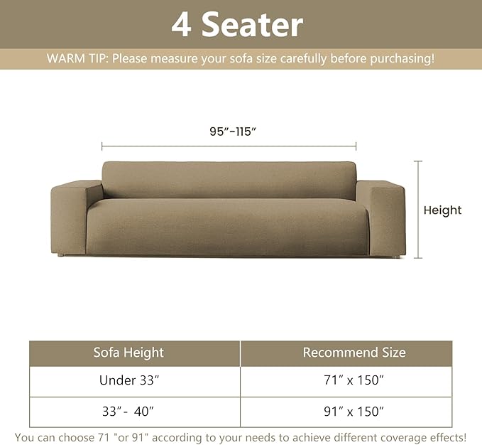 MYSKY HOME Couch Covers for 3 Cushion Couch Sofa, Sectional Couch Cover L Shape