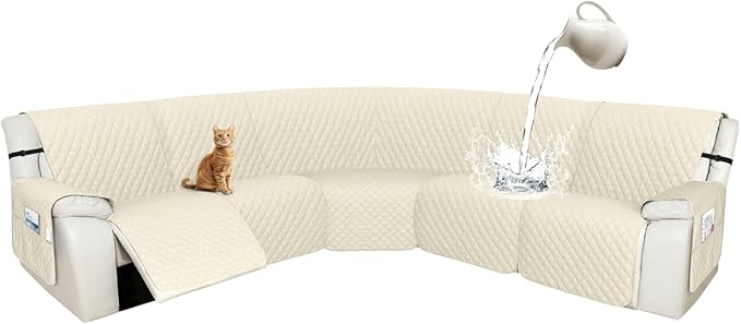 Arfntevss Recliner Sectional Couch Covers 1OO% Waterproof L Shape Sofa Cover