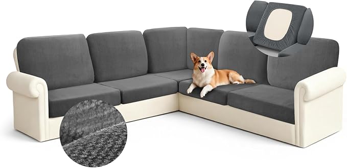 Arfntevss Sectional Couch Covers L Shape Couch Cushion Covers Slipcovers Fitted
