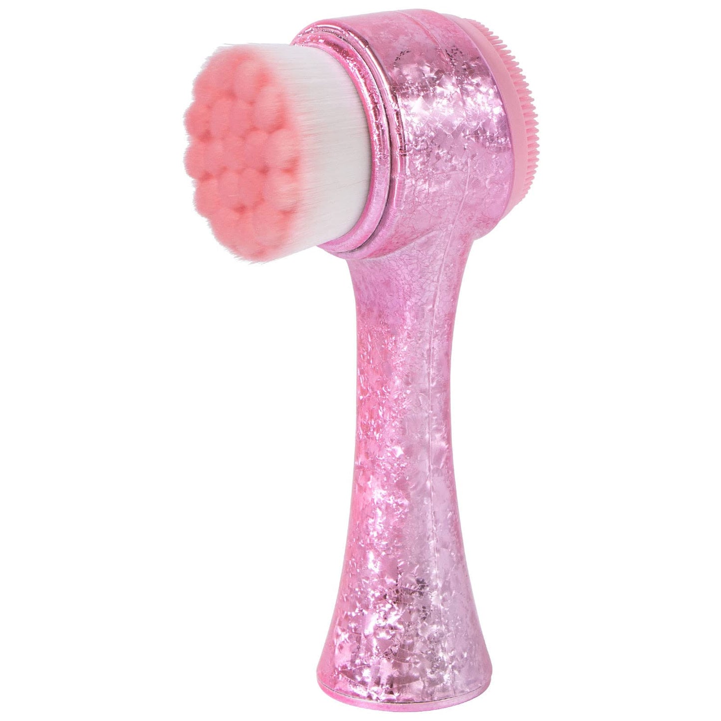 Face Brush 2 in 1, Facial Cleansing Exfoliating Scrubber Brush, Silicone Double Side Manual Face Wash Scrub Brush with Soft Bamboo Charcoal Fiber for Deep Pore Cleansing, Massaging, Skin Care