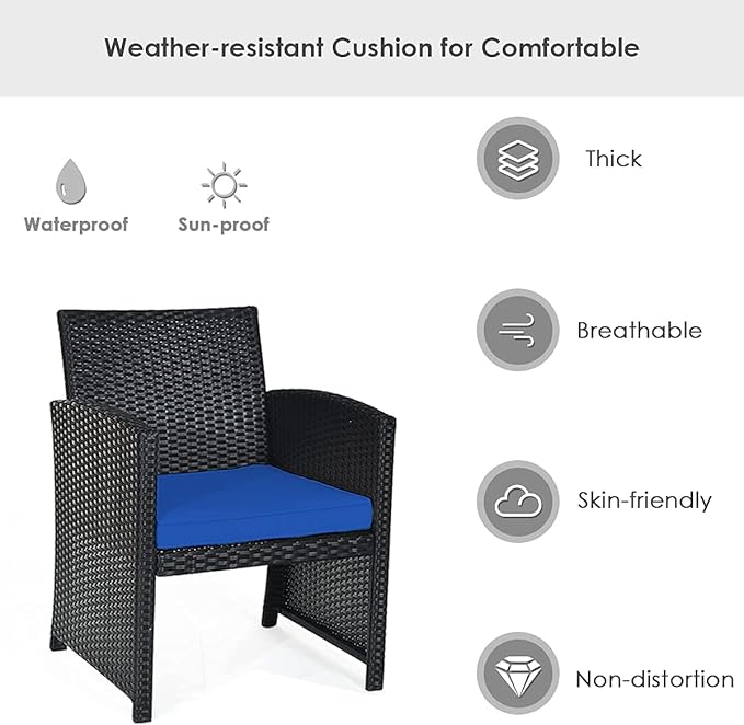 Tangkula 4 Pieces Patio Wicker Conversation Furniture Set, Patiojoy Sofa &