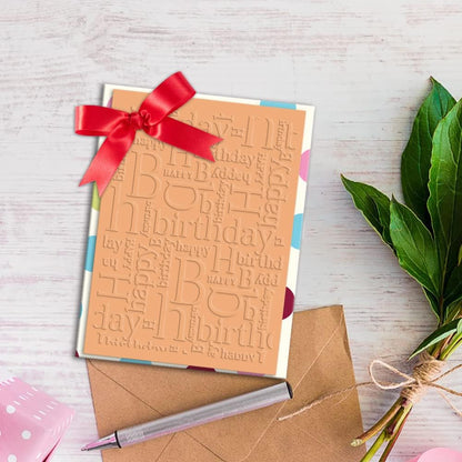 Happy Birthday Plastic Embossing Folders for Card Making Words Background Scrapbooking Plastic Template Photo Album Card Paper Handmade DIY Craft Decoration Template Molds