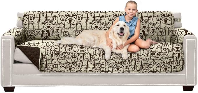 Sofa Shield® Couch Slip Covers for Dogs, Reversible Furniture Protector