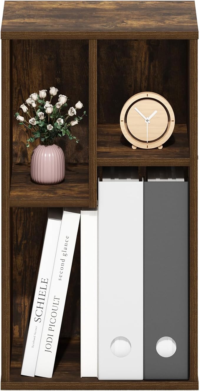Furinno DALY Book Shelf, 3-Cube Bookshelf, Cube Storage Organizer Bookcase