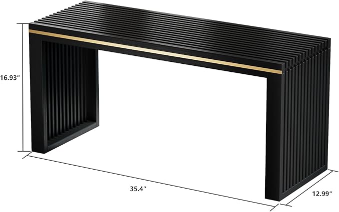 Bamboo Indoor Long Dining Bench, Outdoor Modern Wood Benches 35 Inch Bamboo