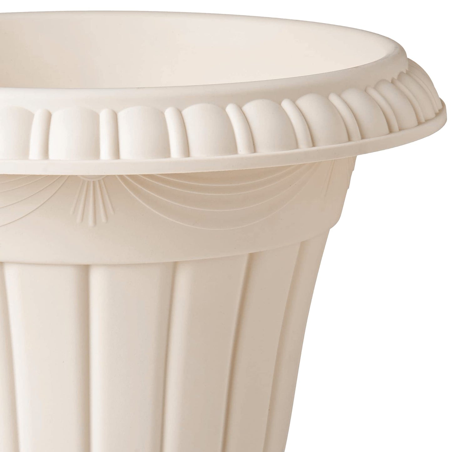 Arcadia Garden Products PL10BG Classic Traditional Plastic Urn Planter Indoor/Outdoor 15" x 13", Beige