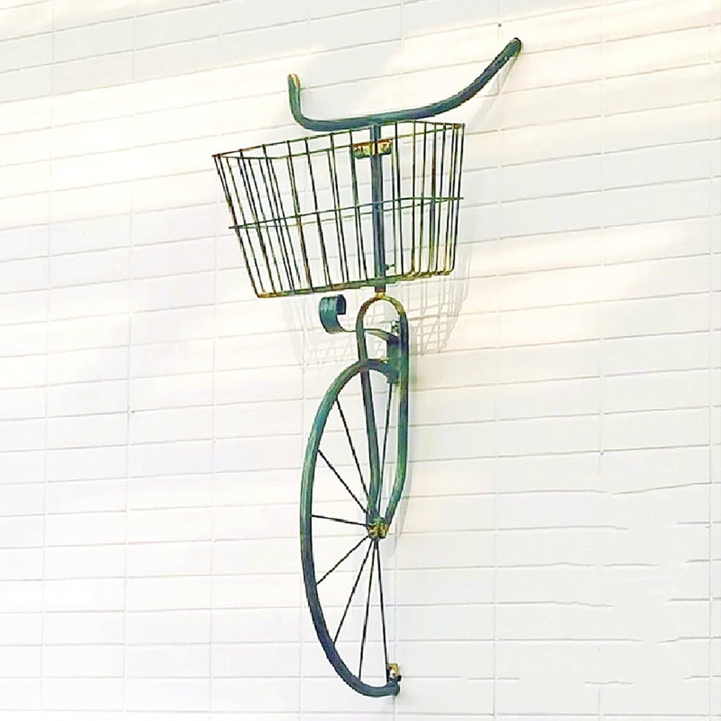 Asiwnshw Metal Bicycle Planter, Bike Flower Plant Stand, Flower Display Stand Cart Hand Painted Metal Bicycle Plant Stand Standing Planter Flower Holder Indoor Outdoor Decor(Blue)