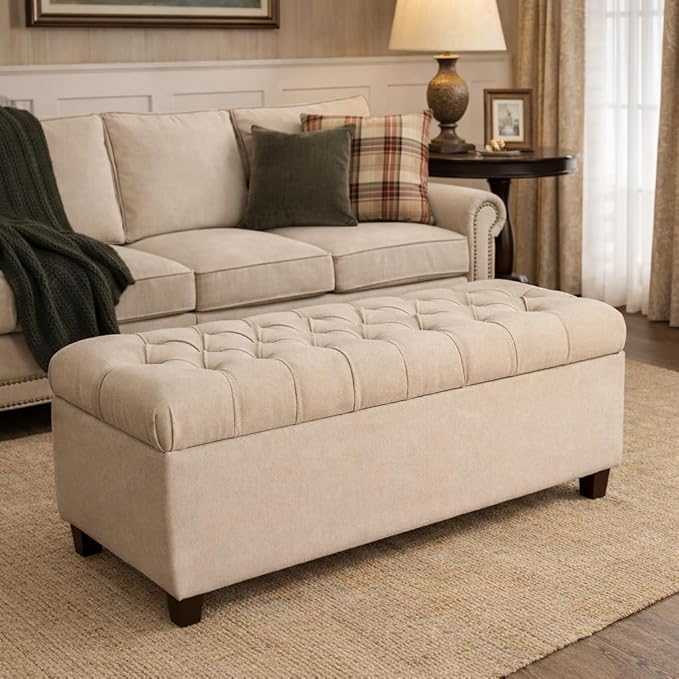 Homepop Home Decor | Tufted Ainsley Button Storage Ottoman Bench