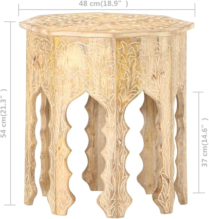vidaXL Bohemian-Style Side Table in Solid Mango Wood