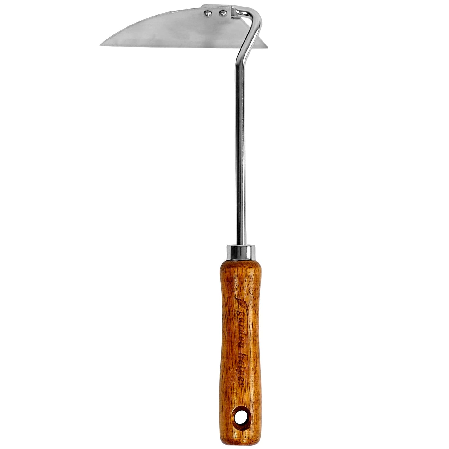 Japanese Weeding Tool Nejiri Gama Weeding Hoe Sharp Japanese Steel with Wood Handle, Nejiri Gama Weeding Sickle, Made in Japan, Hand Weeder Tool for Garden, Silver