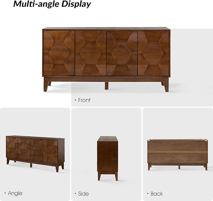 HULALA HOME Mid Century Sideboard Buffet Cabinet