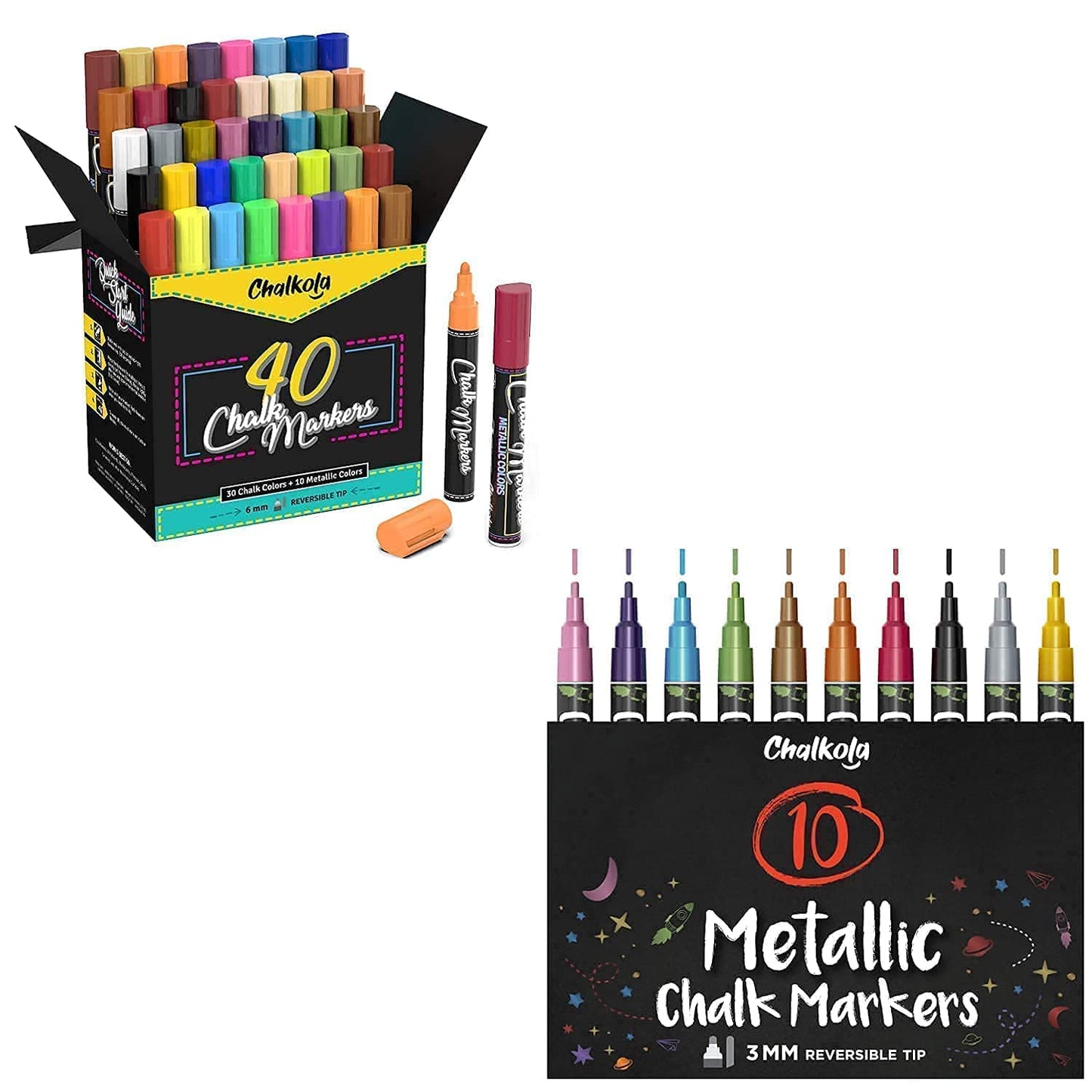 Ultimate Chalk Bundle - 40 Markers 6mm + 10 Metallic 3mm