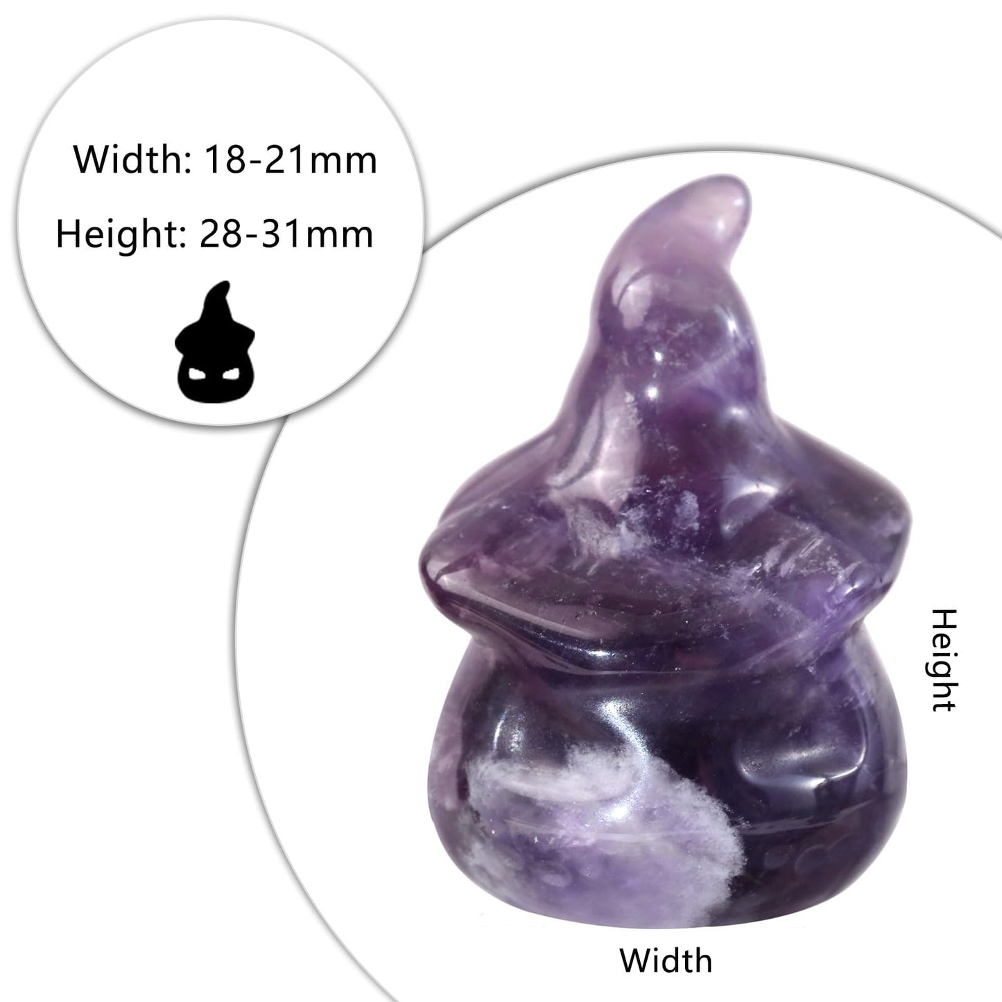 Amogeeli 1 Inch Hand-Carved Healing Pocket Stone Pumpkin Figurine, Halloween Pumpkin Crystal Decor for Home Office, Amethyst
