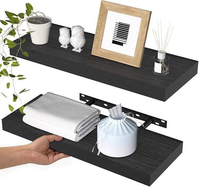 WALI Floating Shelves for Wall, 2 Tier Bathroom Storage Shelf Over Toilet