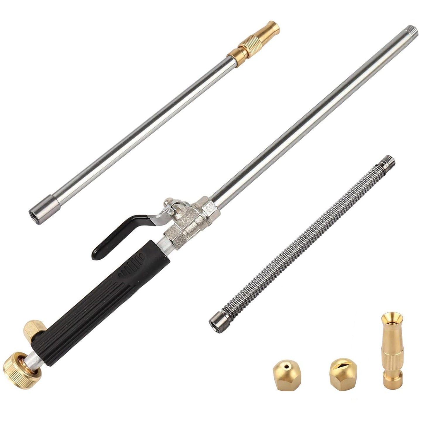YunGuoGuo 39'' High Pressure Washer Hose Attachment Jet Nozzle,Hose into Power Washer Sprayer Wand with Flexible Hose Nozzle,Cleaning Tool for Gutter Patio Car Pet Window Glass Black