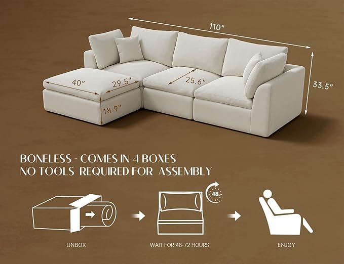 ohllob 110" Cloud Sectional Couches