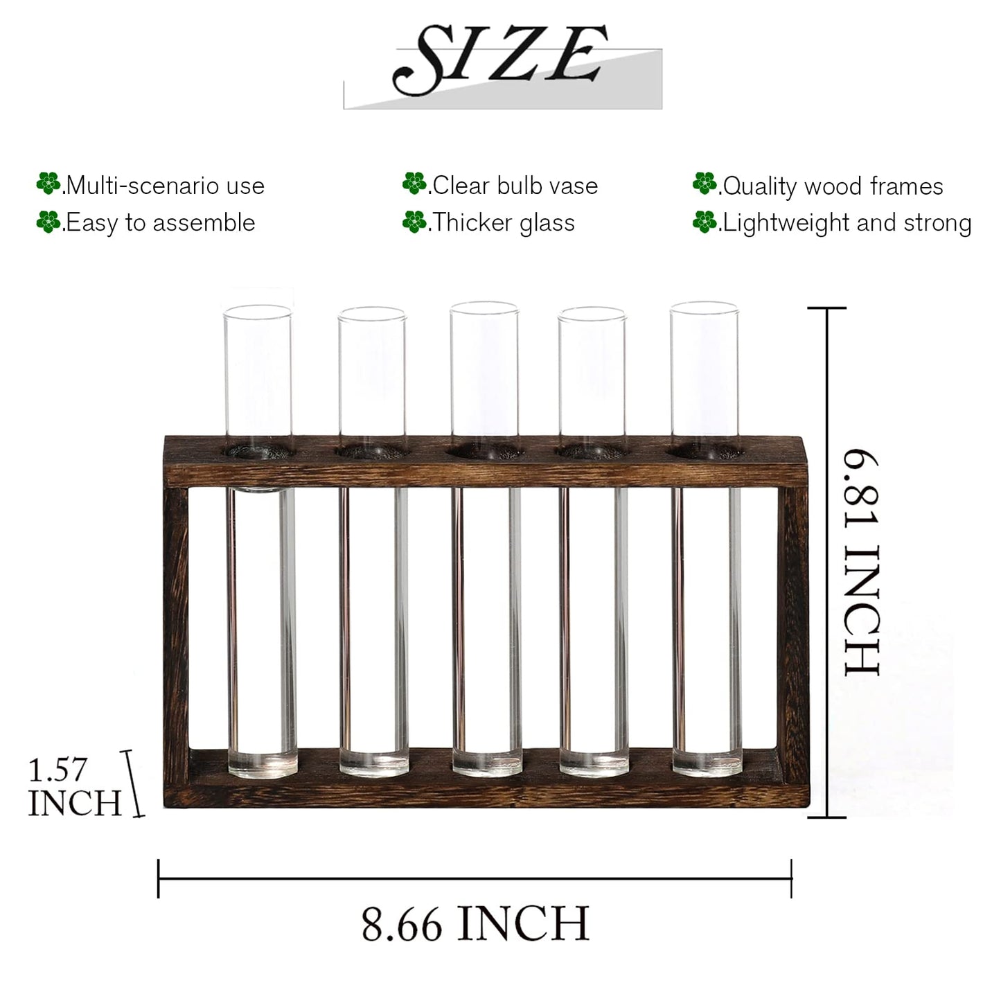XXXFLOWER Plant Propagation Station,Plant Terrarium Wooden Stand with 5 Test Tubes,Glass Planters for Indoor Plants,Plant Lover Gifts for Women Mom Wife Daughter,Garden Office Room Decoration