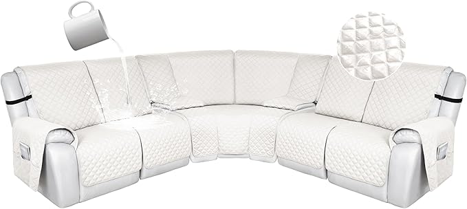 HDCAXKJ 100% Waterproof Reclining Sectional Couch Covers L Shape Recliner Sofa