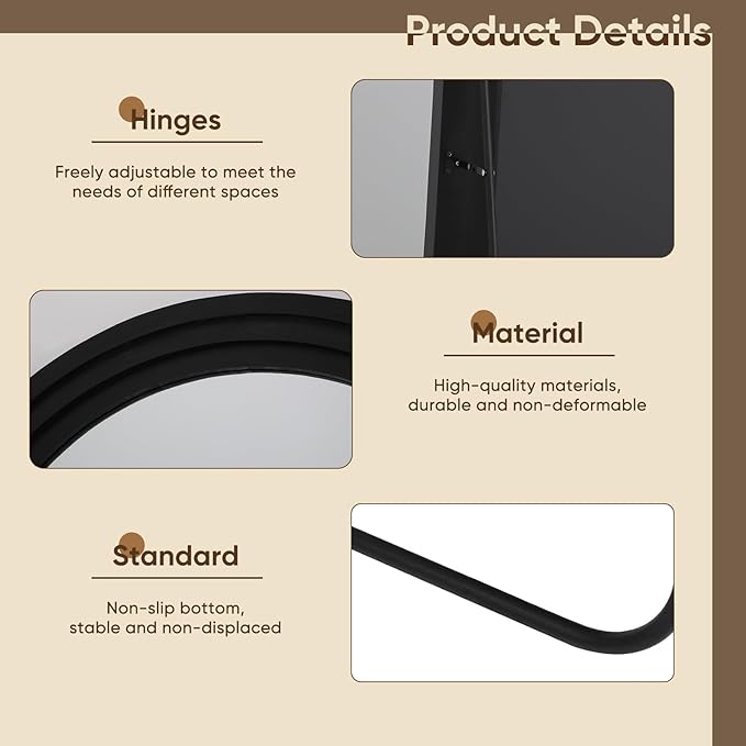 Full Length Mirror, Oversized Stand Up Mirrors Large Wall Mirrors, Wall Mounted