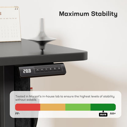 Marsail 40x24 Electric Standing Desk - Adjustable Height Computer Desk with Memory Presets, Storage Bag & Cable Management for Home Office & Gaming Workstations