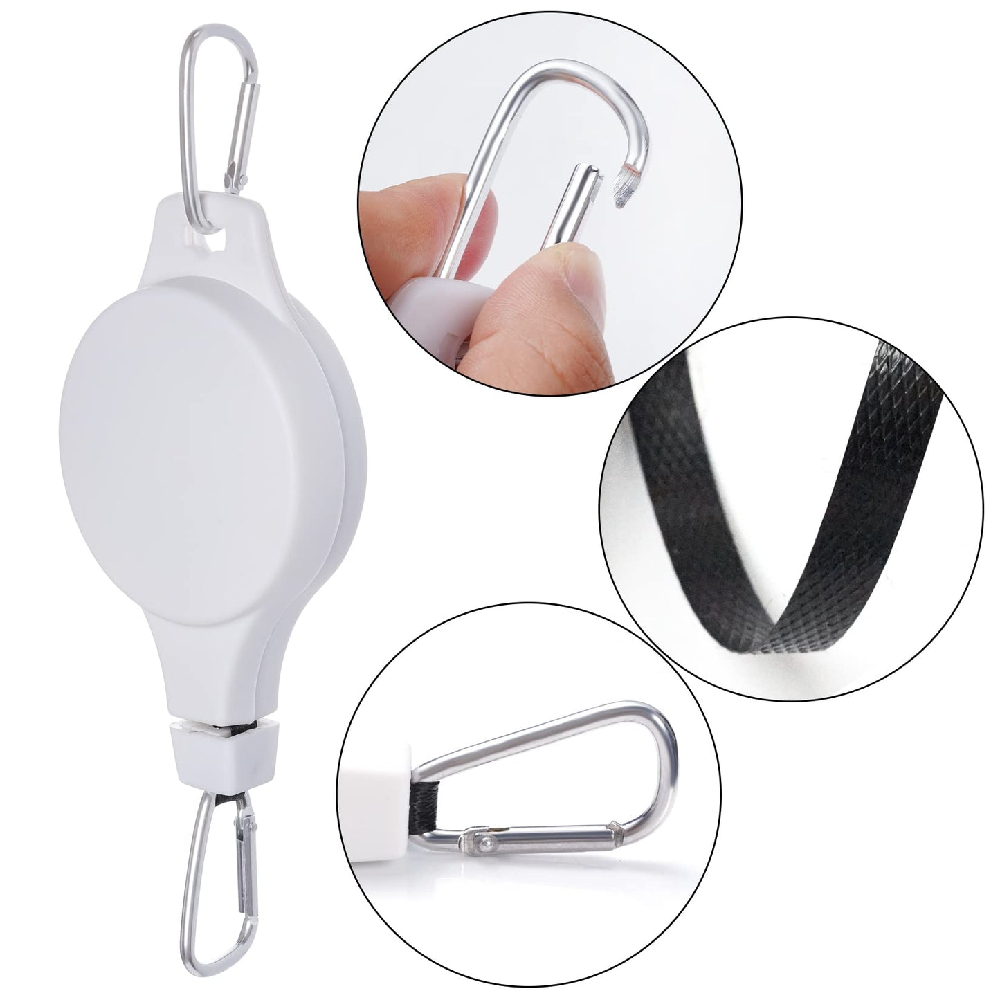 Haakong 6 Pcs Retractable Plant Hanger, Easy Reach Plant Pulley Adjustable Height Wheel for Hanging Plants - Heavy Duty for Garden Baskets Pots & Birds Feeder - White