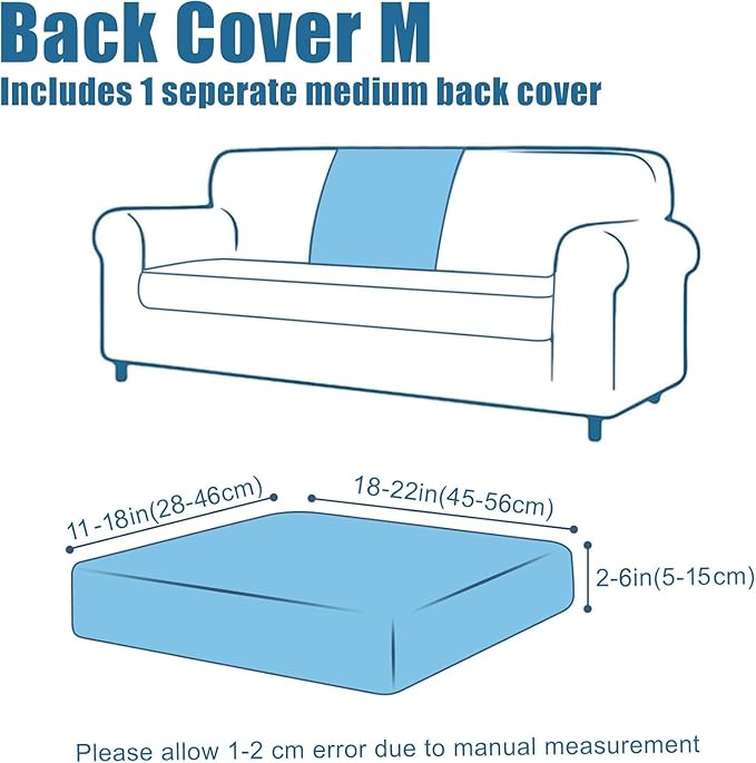 Smiry Waterproof Couch Cushion Covers, Stretch Jacquard Thick Sofa Cushion