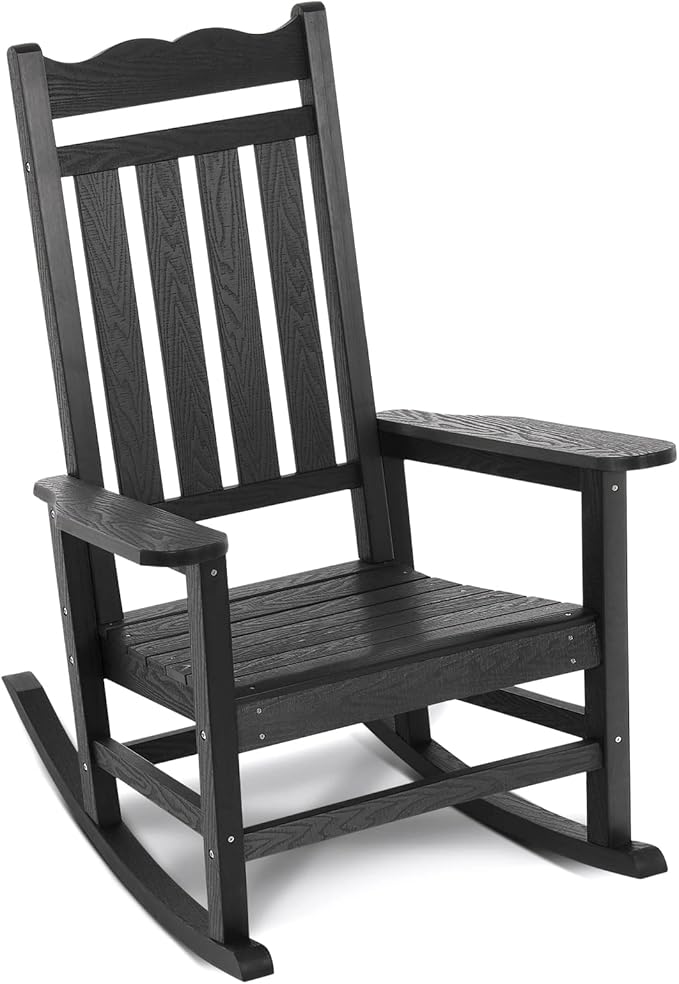 Stoog Patio Rocking Chair, All-Weather Porch Rocker, 400 lbs Weight Support