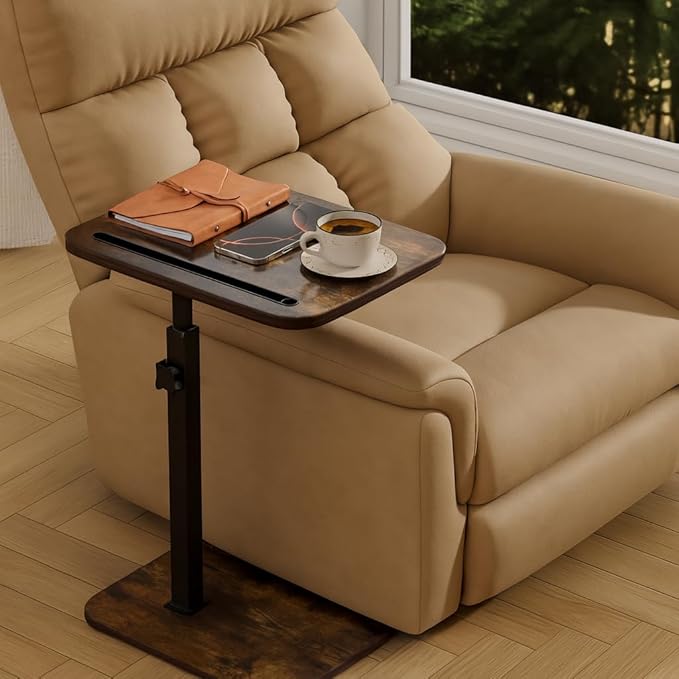 360° Swivel Sofa Side Table for Couch