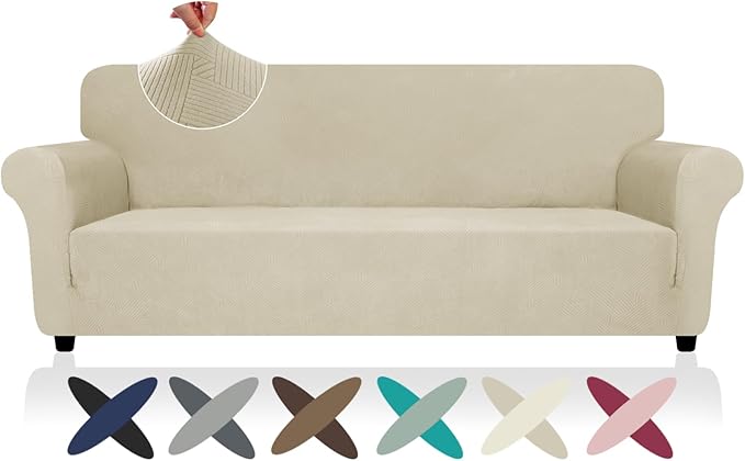 ZNSAYOTX Oversized Super Stretch Couch Cover, New Striped Sofa Covers