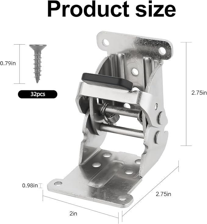 Self Locking Hinges Furniture Table Legs Locking Brackets, 90 Degree Folding