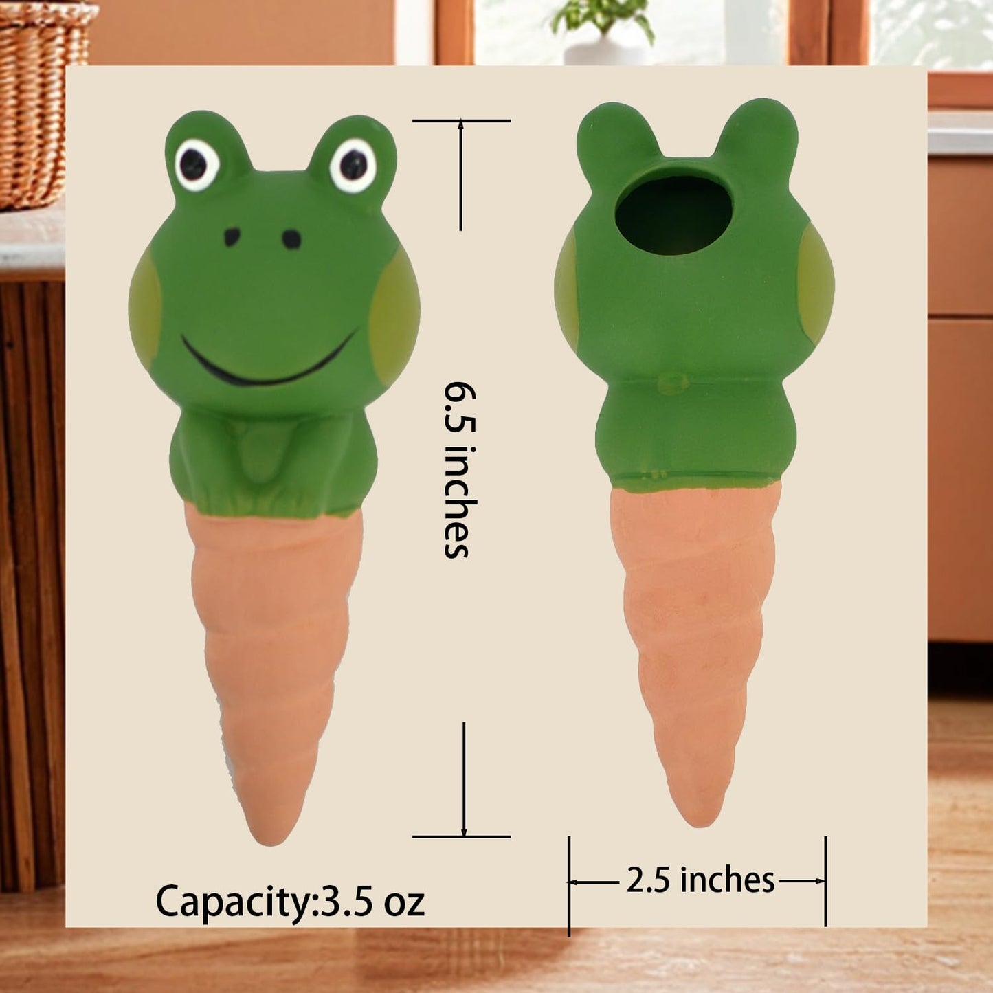 HORTICAN Frog Shaped Self-Watering Spikes - Effortless Plant Care for Your Garden, Cute and Playful Design for Indoor and Outdoor Plants, Vacation-Proof Plant Watering Solution