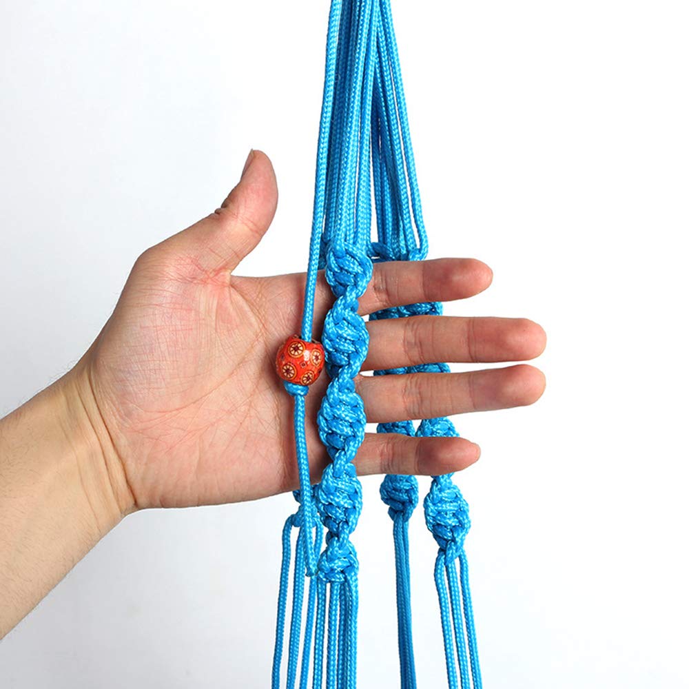 Vpang 2 Pack Macrame Plant Hanger, Outdoor Indoor Hanging Planter Basket Flower Pot Holder Nylon Rope Home Decor 41 Inch (Blue)