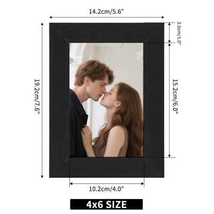 PETAFLOP Picture Frames 4 by 6 7 Pack, Black 4x6 Photo Frames Set for Wall Tabletop Horizontally or Vertically Display