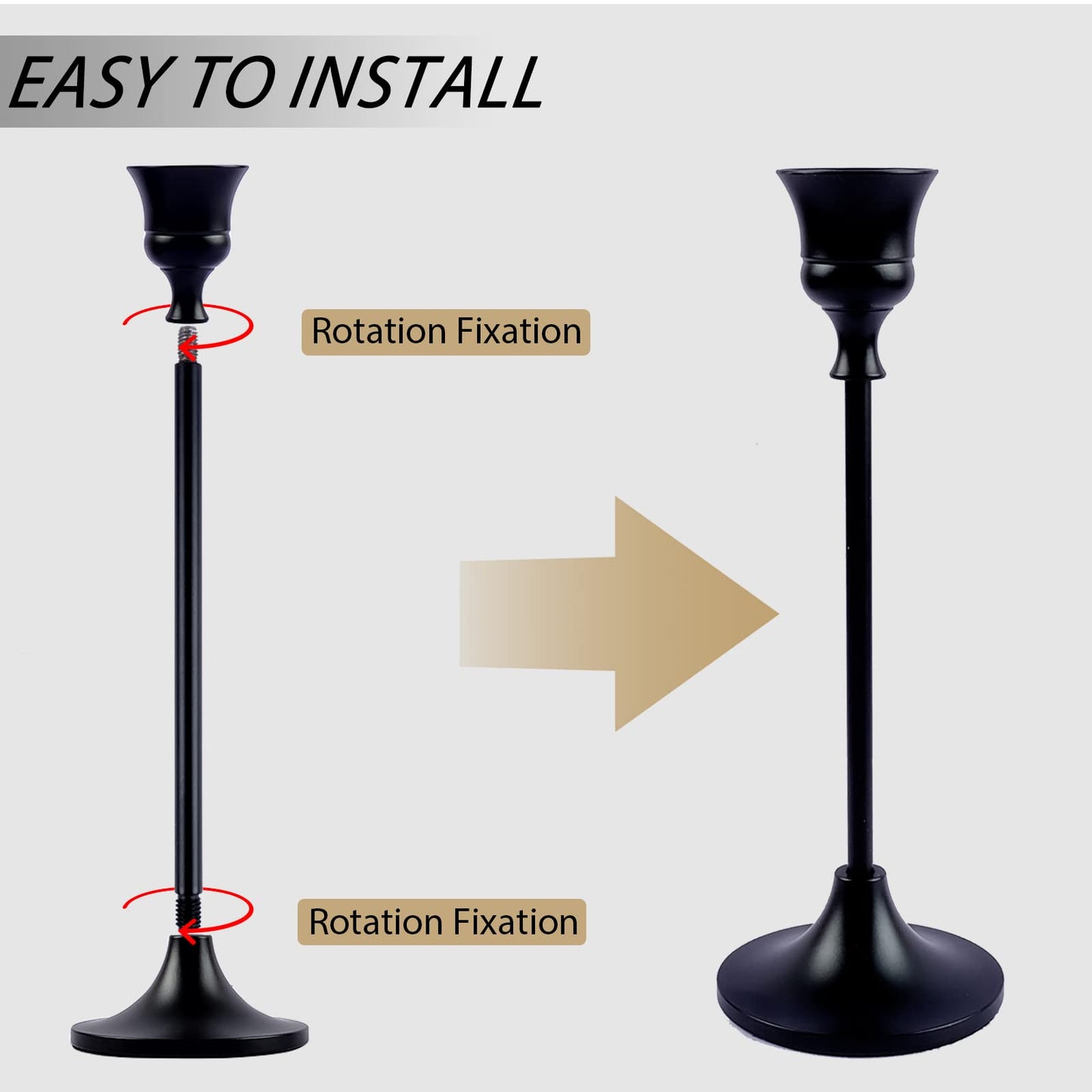 Candlestick Holders,Taper Candle Holder for Candlesticks Black Candelabra Candle Holders Vintage Candle Stick Candle Holder for Fireplace Party Dining Home