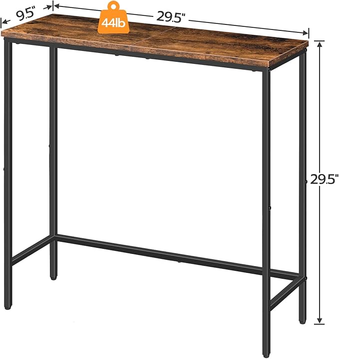 HOOBRO 2 Pack Narrow Console Table, 29.5" Small Entryway Table, Thin Long Sofa