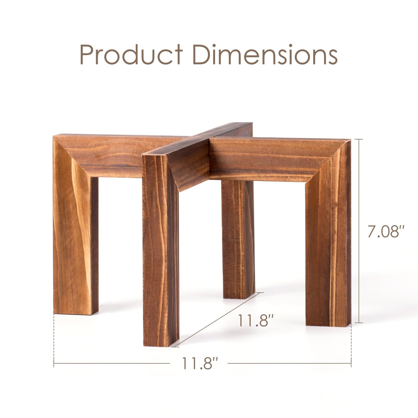 Leaf&lull Plant Stands for Indoor Plants Farmhouse Round Wood Plant Pedestal Decorative Wooden Display Rack Heavy Duty Flower Planter Base for Tabletop Corner Walnut 3 Pack