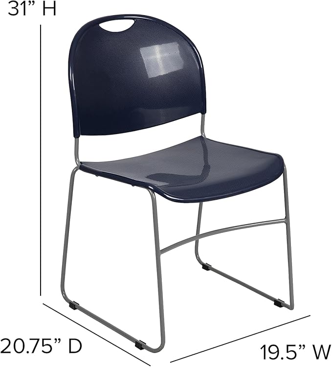 Flash Furniture HERCULES Series 5 Pack 880 lb. Capacity Navy Ultra-Compact